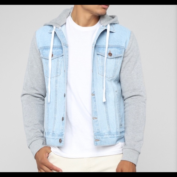 Fashion Nova Blaine Hooded Denim Jacket 